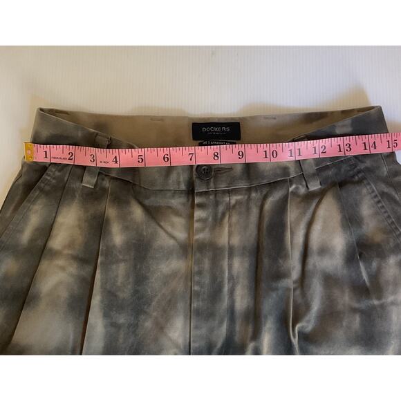 Dockers Y2K Straight Fit Pleated Tie-Dye Pants Brown Black W30 L32 - Picture 8 of 8